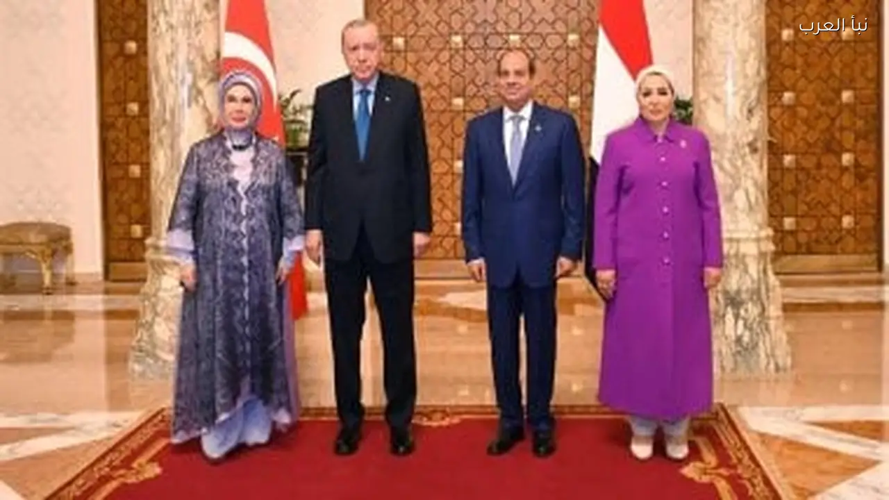 السيدة انتصار السيسي تستقبل قرينة الرئيس التركي في مصر