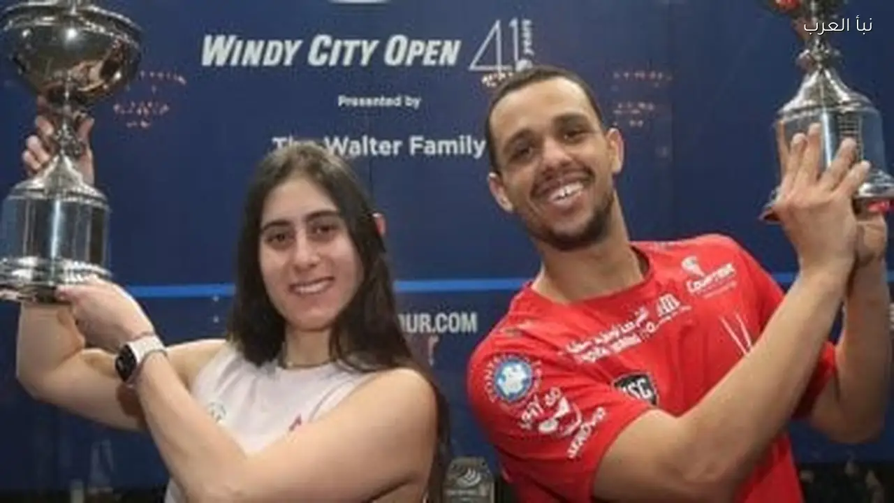 تهنئة وزير الرياضة لنور الشربيني ومصطفى عسل بعد فوزهما ببطولة الإسكواش