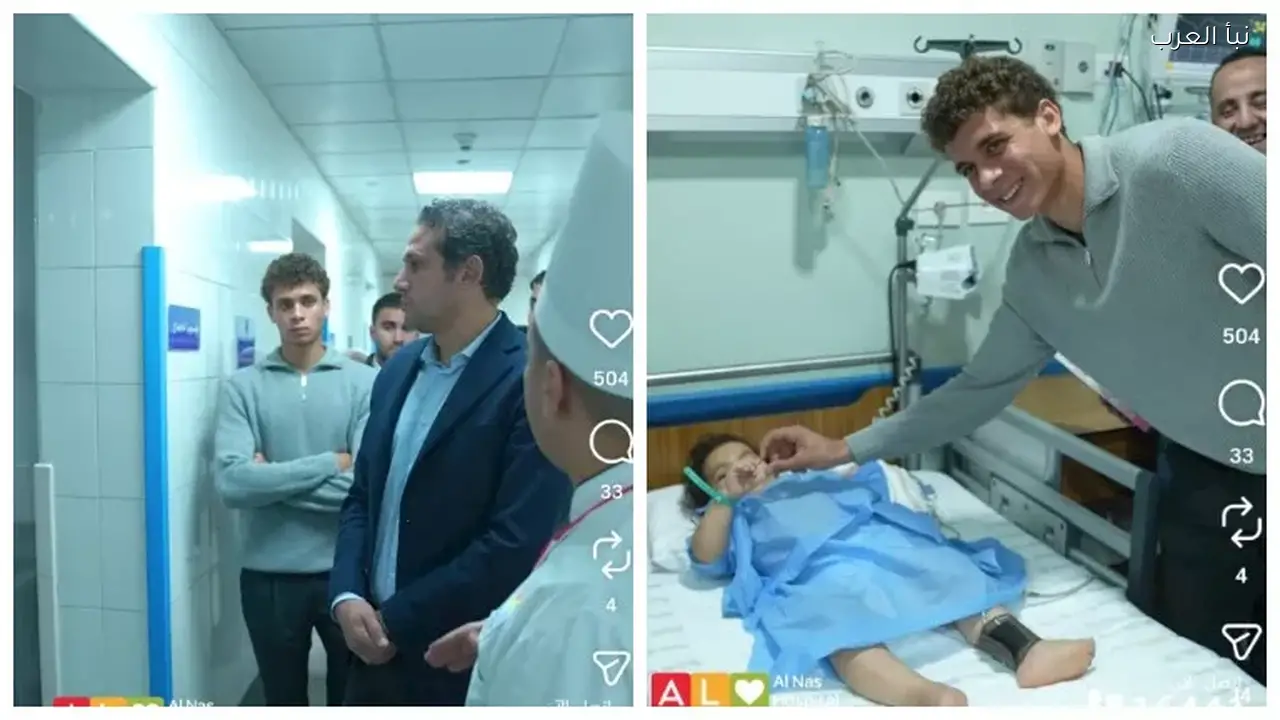 حمزة عبد الكريم ومحمد فضل يزوران مستشفى الناس اليوم