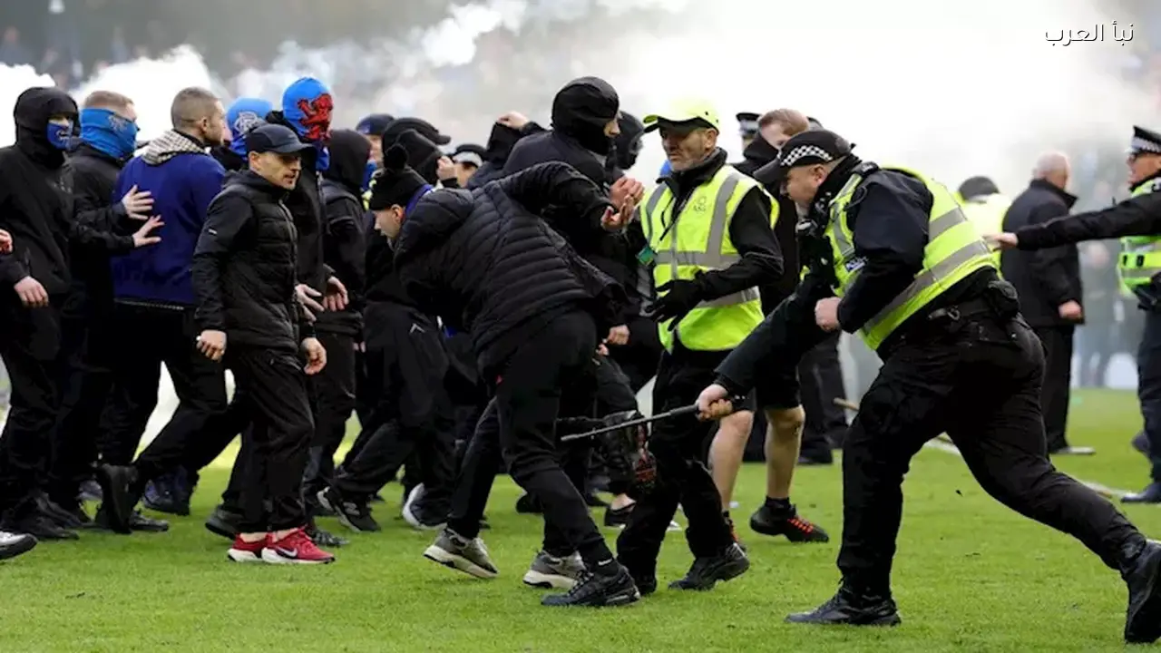شغب جماهيري في مباراة سيلتك ورينجرز بإسكتلندا اليوم
