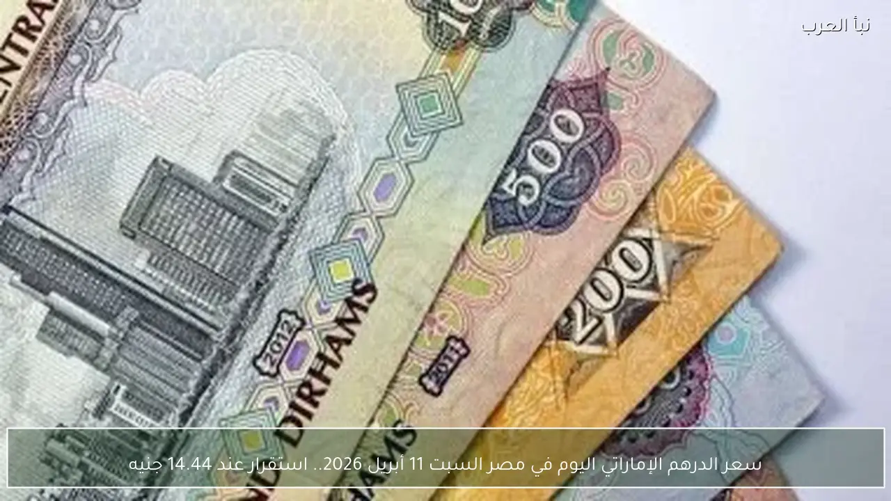 سعر الدرهم الإماراتي اليوم في مصر السبت 11 أبريل 2026.. استقرار عند 14.44 جنيه
