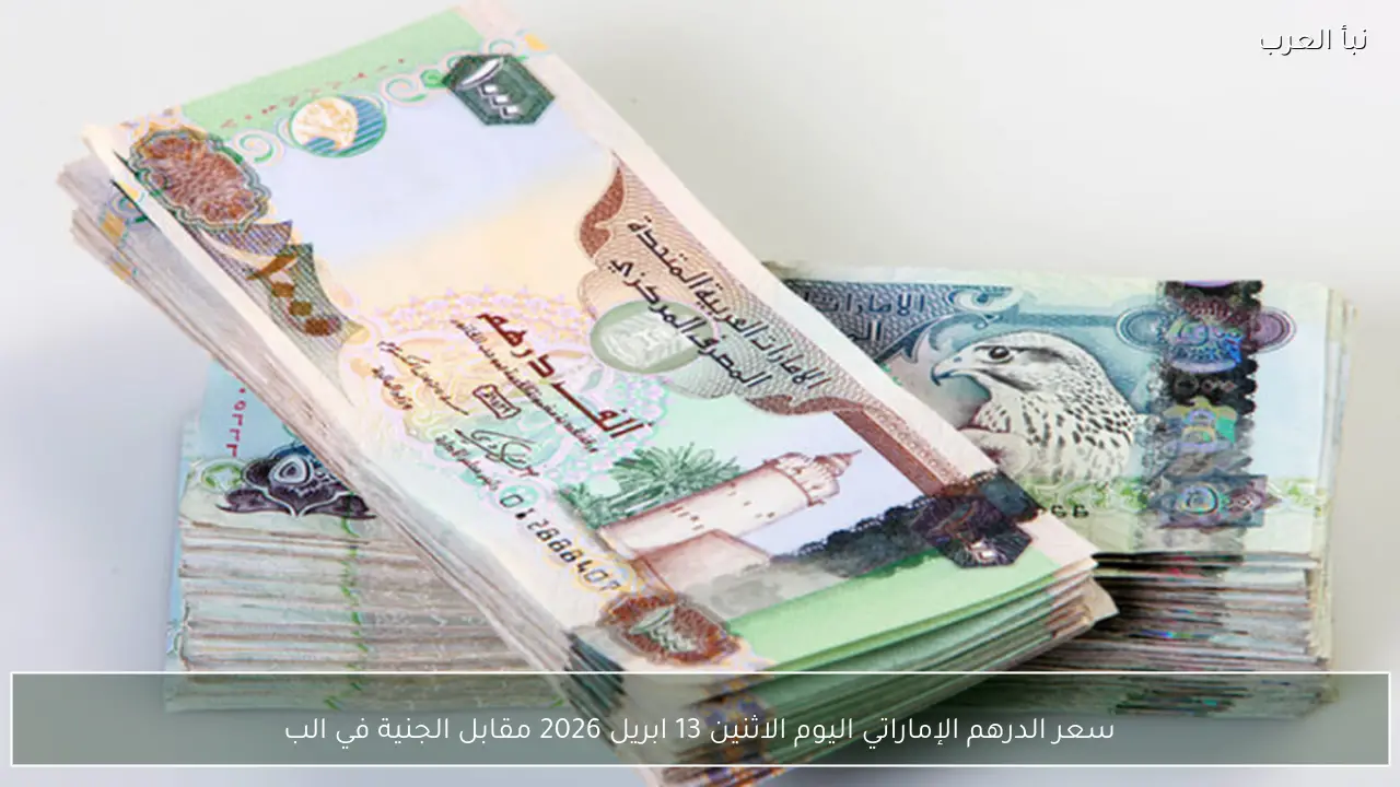 سعر الدرهم الإماراتي اليوم الاثنين 13 ابريل 2026 مقابل الجنية في البنوك