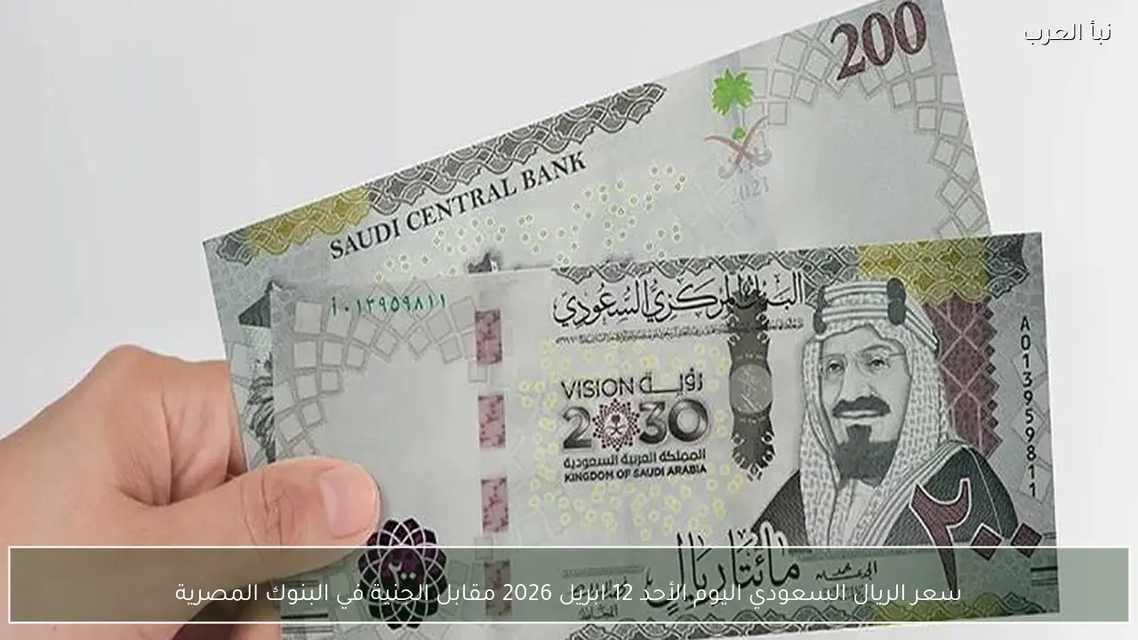 سعر الريال السعودي اليوم الأحد 12 ابريل 2026 مقابل الجنية في البنوك المصرية